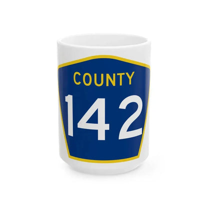 County 142 MN (Minnesota) (Road Sign) White Coffee Mug 15oz - Go Mug Yourself