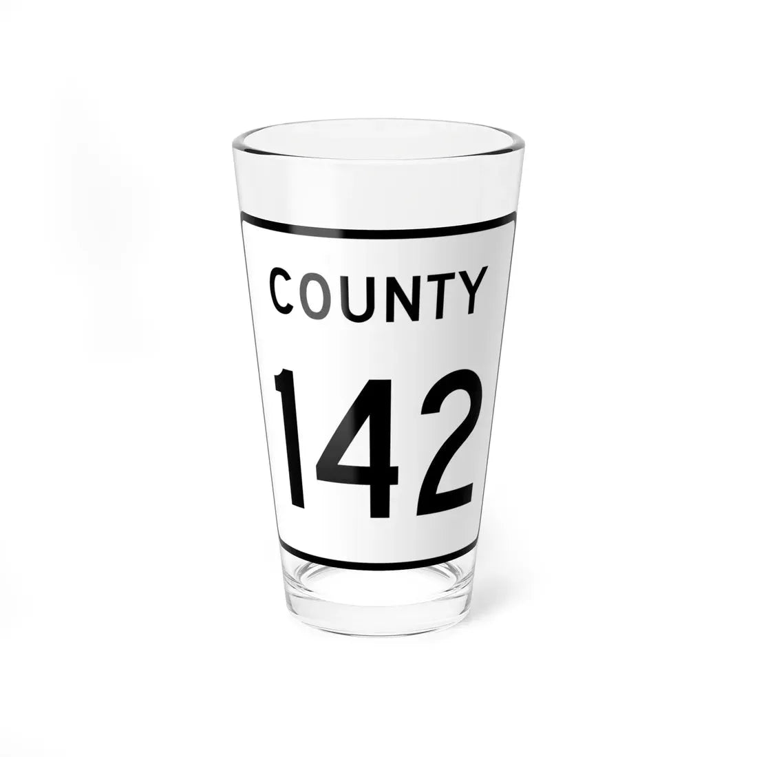 County 142 square (Minnesota) (Road Sign) Pint Glass 16oz 16oz - Go Mug Yourself