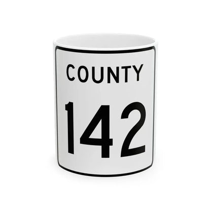 County 142 square (Minnesota) (Road Sign) White Coffee Mug 11oz - Go Mug Yourself