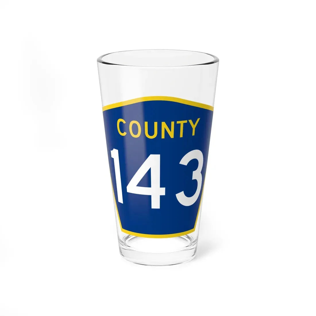 County 143 MN (Minnesota) (Road Sign) Pint Glass 16oz 16oz - Go Mug Yourself