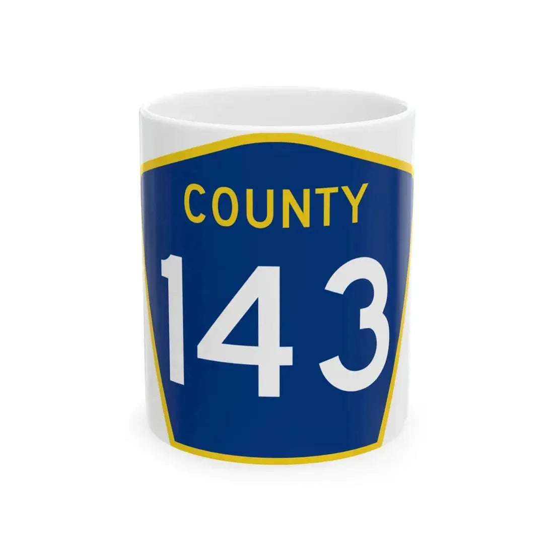County 143 MN (Minnesota) (Road Sign) White Coffee Mug 11oz - Go Mug Yourself