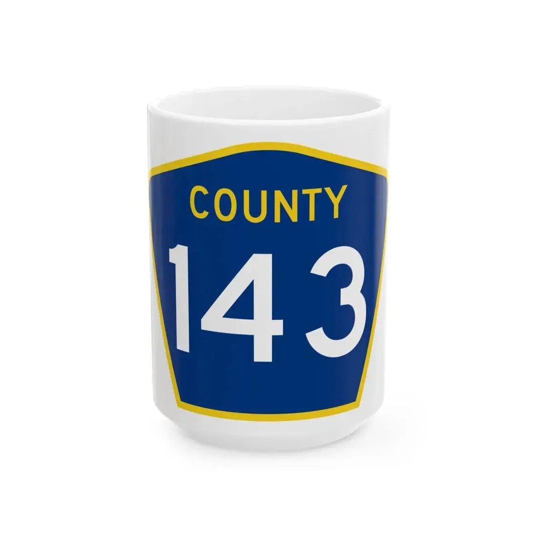 County 143 MN (Minnesota) (Road Sign) White Coffee Mug 15oz - Go Mug Yourself