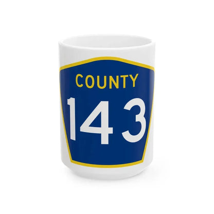 County 143 MN (Minnesota) (Road Sign) White Coffee Mug 15oz - Go Mug Yourself