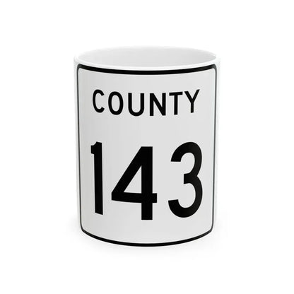 County 143 square (Minnesota) (Road Sign) White Coffee Mug 11oz - Go Mug Yourself