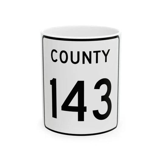 County 143 square (Minnesota) (Road Sign) White Coffee Mug 11oz - Go Mug Yourself