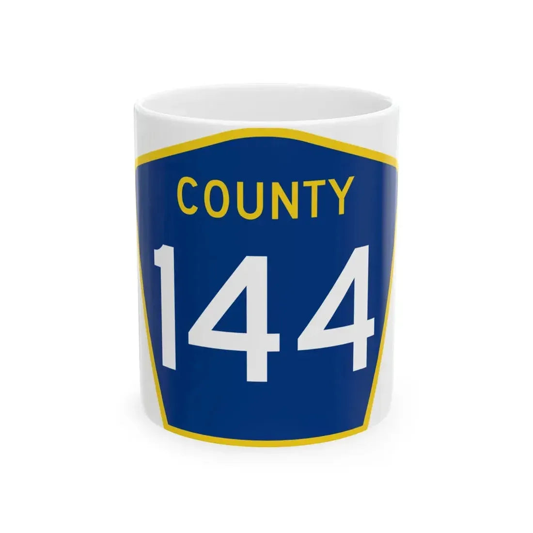 County 144 MN (Minnesota) (Road Sign) White Coffee Mug 11oz - Go Mug Yourself