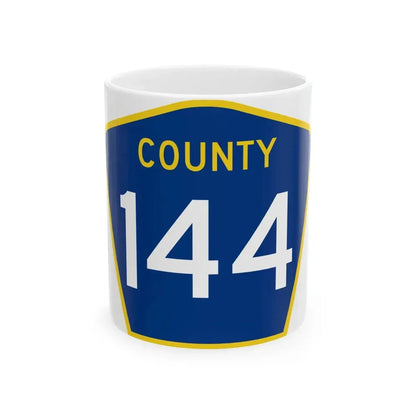 County 144 MN (Minnesota) (Road Sign) White Coffee Mug 11oz - Go Mug Yourself