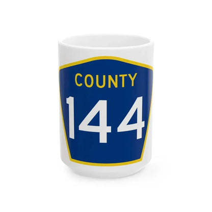 County 144 MN (Minnesota) (Road Sign) White Coffee Mug 15oz - Go Mug Yourself