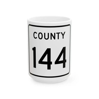 County 144 square (Minnesota) (Road Sign) White Coffee Mug 15oz - Go Mug Yourself