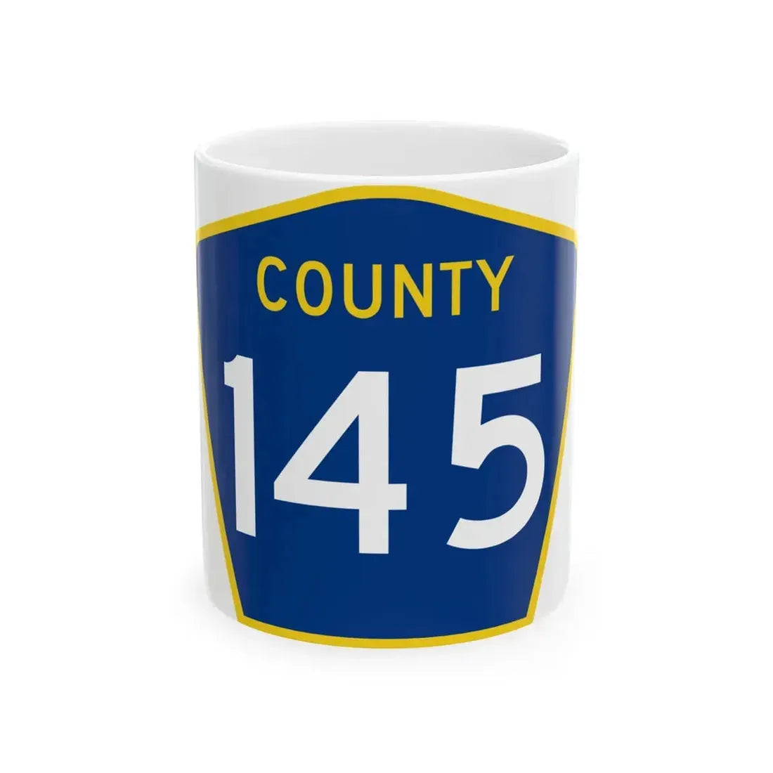 County 145 MN (Minnesota) (Road Sign) White Coffee Mug 11oz - Go Mug Yourself