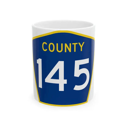 County 145 MN (Minnesota) (Road Sign) White Coffee Mug 11oz - Go Mug Yourself