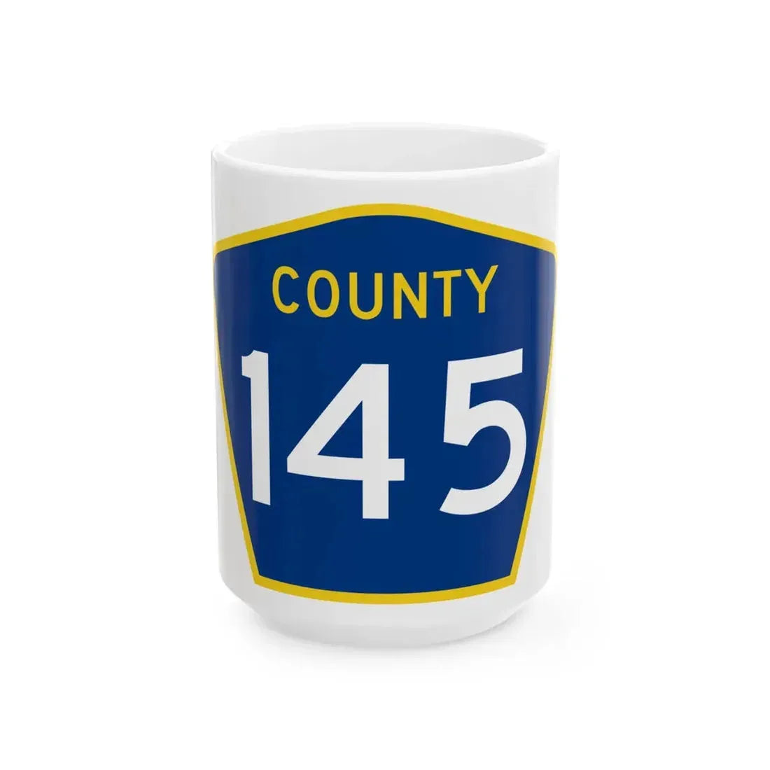 County 145 MN (Minnesota) (Road Sign) White Coffee Mug 15oz - Go Mug Yourself