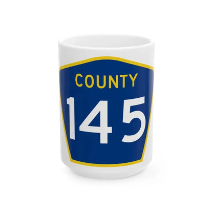 County 145 MN (Minnesota) (Road Sign) White Coffee Mug 15oz - Go Mug Yourself