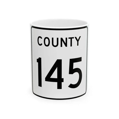 County 145 square (Minnesota) (Road Sign) White Coffee Mug 11oz - Go Mug Yourself