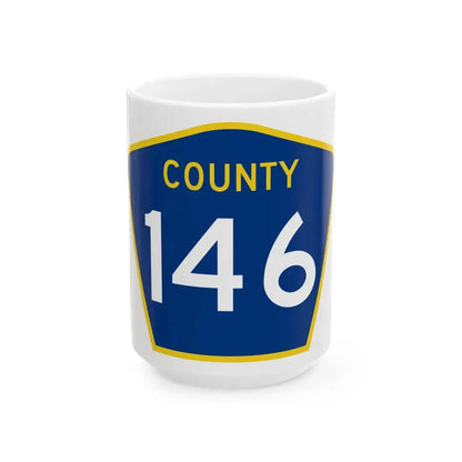 County 146 MN (Minnesota) (Road Sign) White Coffee Mug 15oz - Go Mug Yourself