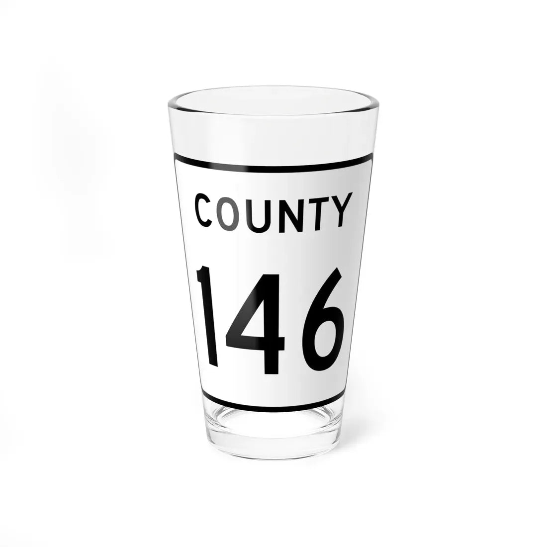 County 146 square (Minnesota) (Road Sign) Pint Glass 16oz 16oz - Go Mug Yourself
