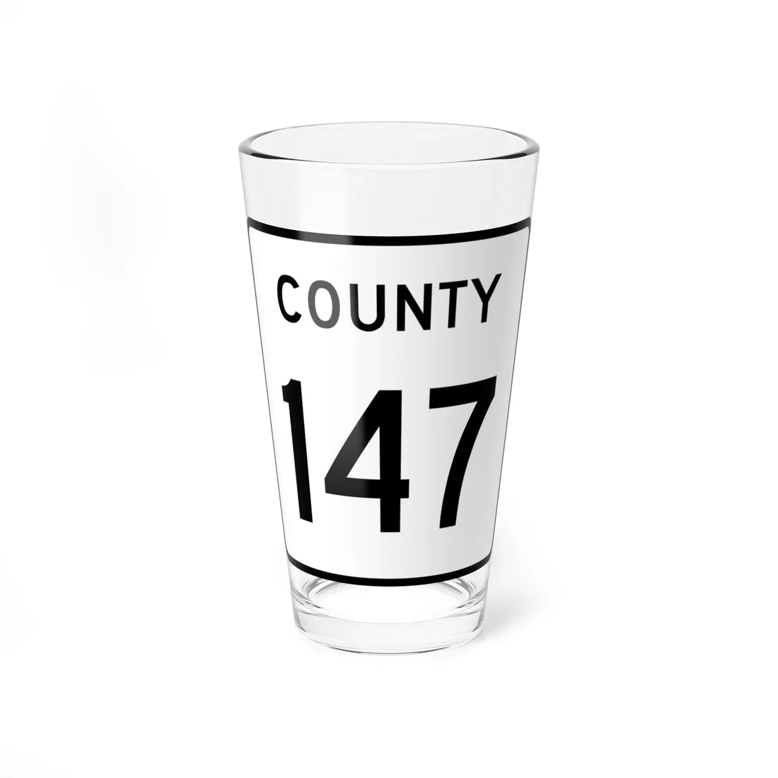 County 147 square (Minnesota) (Road Sign) Pint Glass 16oz 16oz - Go Mug Yourself