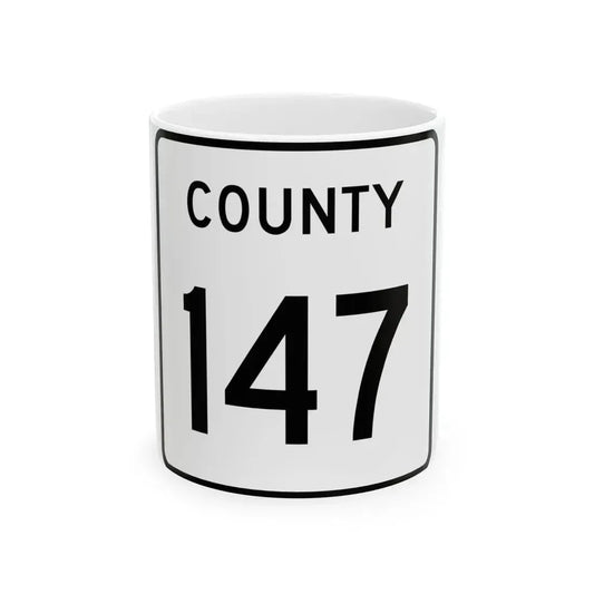 County 147 square (Minnesota) (Road Sign) White Coffee Mug 11oz - Go Mug Yourself