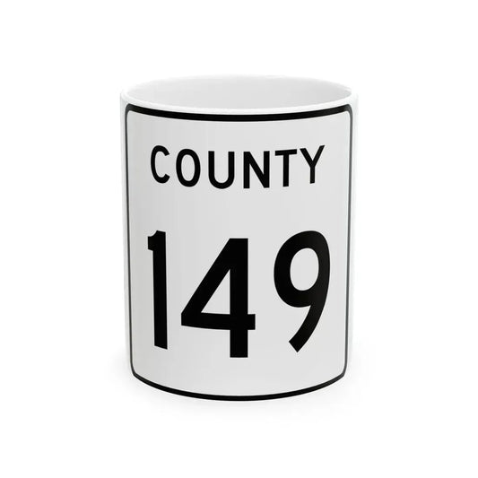 County 149 square (Minnesota) (Road Sign) White Coffee Mug 11oz - Go Mug Yourself