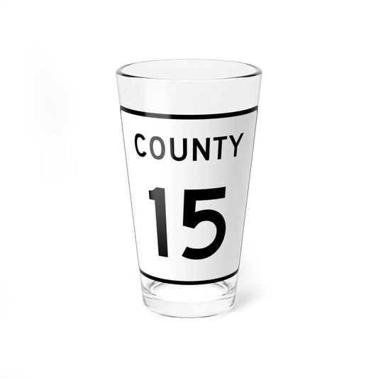 County 15 square (Minnesota) (Road Sign) Pint Glass 16oz 16oz - Go Mug Yourself