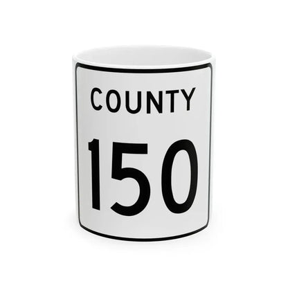 County 150 square (Minnesota) (Road Sign) White Coffee Mug 11oz - Go Mug Yourself