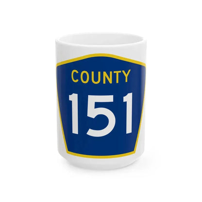County 151 MN (Minnesota) (Road Sign) White Coffee Mug 15oz - Go Mug Yourself