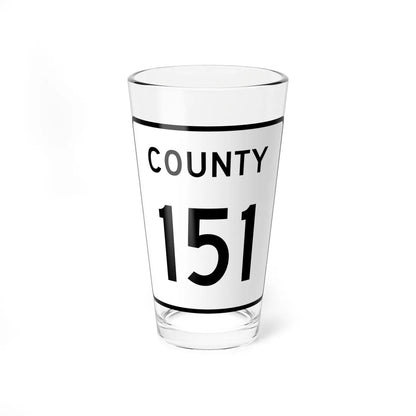 County 151 square (Minnesota) (Road Sign) Pint Glass 16oz 16oz - Go Mug Yourself