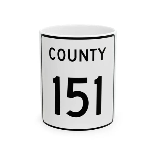 County 151 square (Minnesota) (Road Sign) White Coffee Mug 11oz - Go Mug Yourself