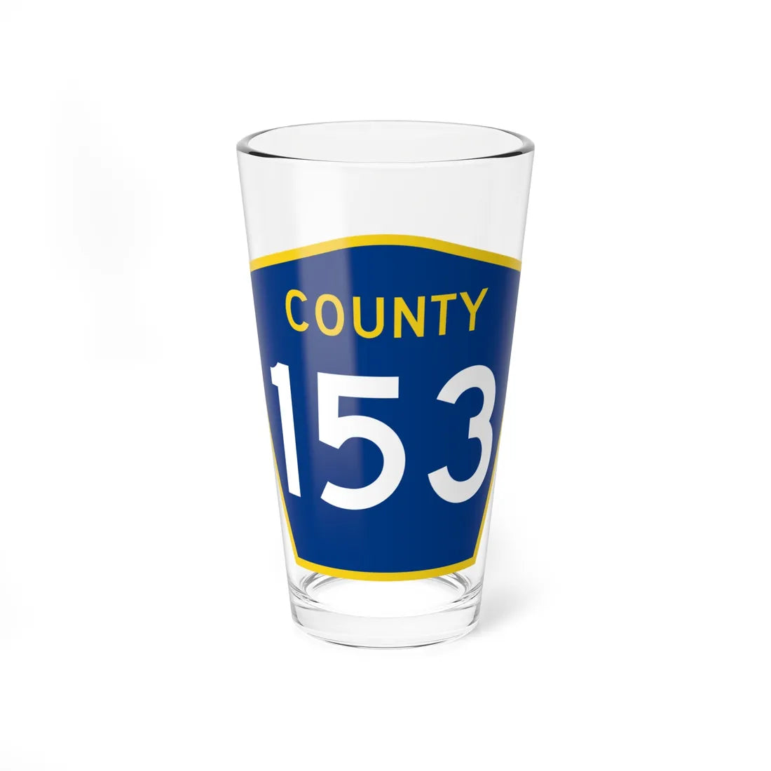 County 153 MN (Minnesota) (Road Sign) Pint Glass 16oz 16oz - Go Mug Yourself