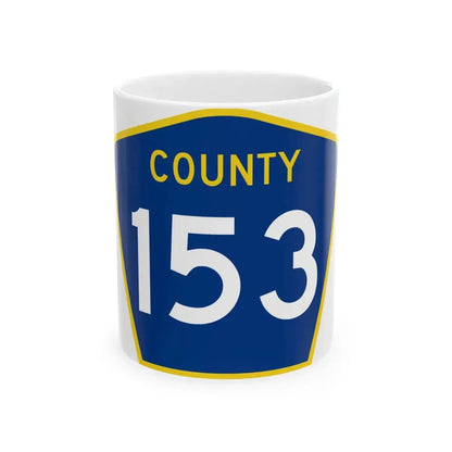 County 153 MN (Minnesota) (Road Sign) White Coffee Mug 11oz - Go Mug Yourself