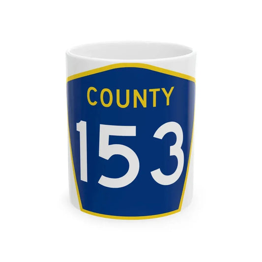 County 153 MN (Minnesota) (Road Sign) White Coffee Mug 11oz - Go Mug Yourself