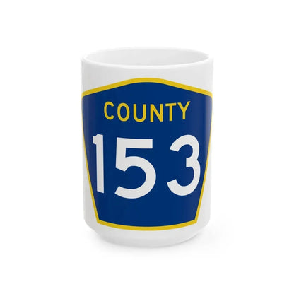 County 153 MN (Minnesota) (Road Sign) White Coffee Mug 15oz - Go Mug Yourself