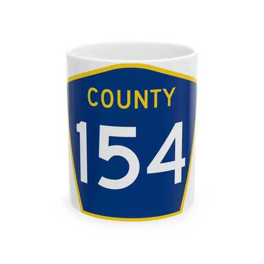 County 154 MN (Minnesota) (Road Sign) White Coffee Mug 11oz - Go Mug Yourself