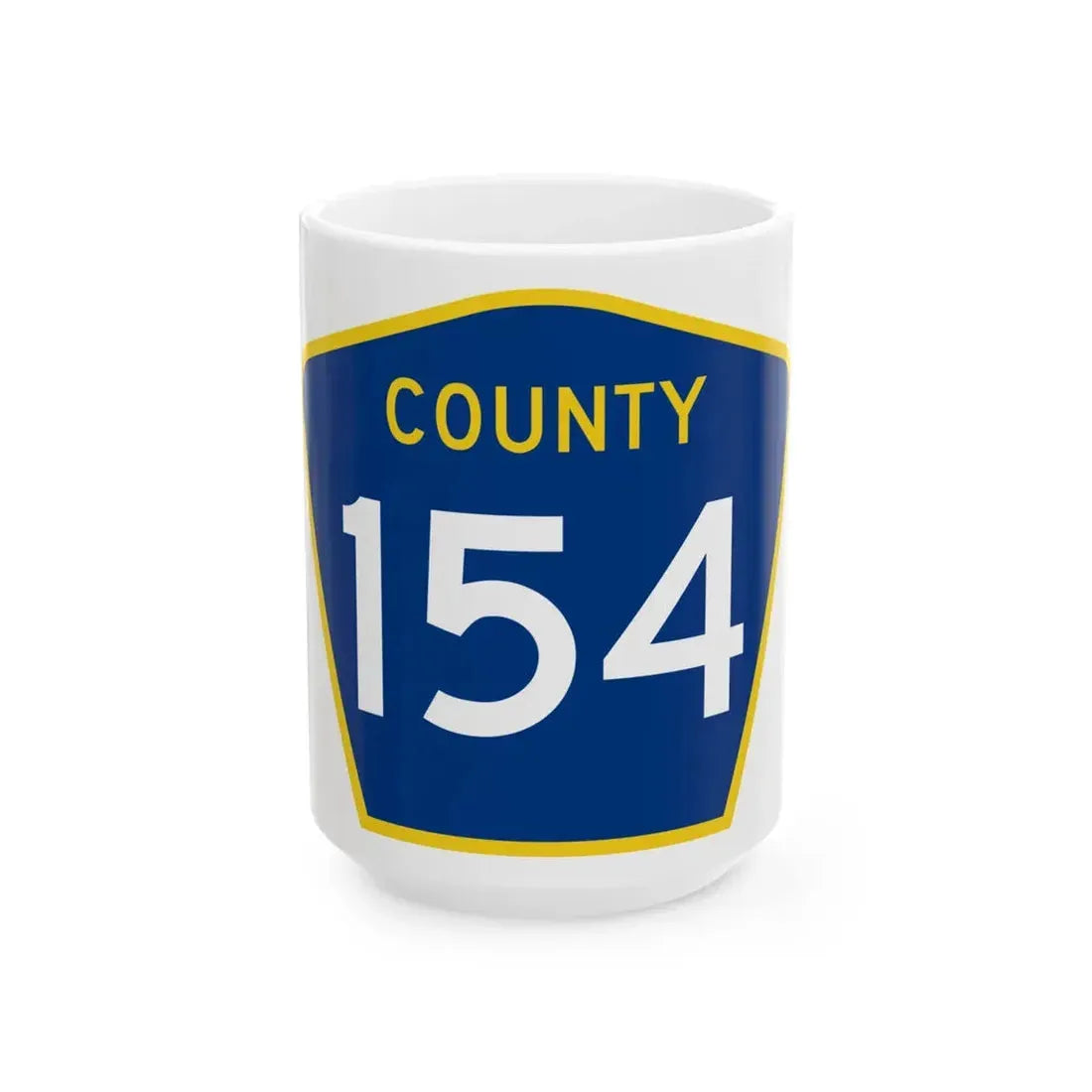 County 154 MN (Minnesota) (Road Sign) White Coffee Mug 15oz - Go Mug Yourself
