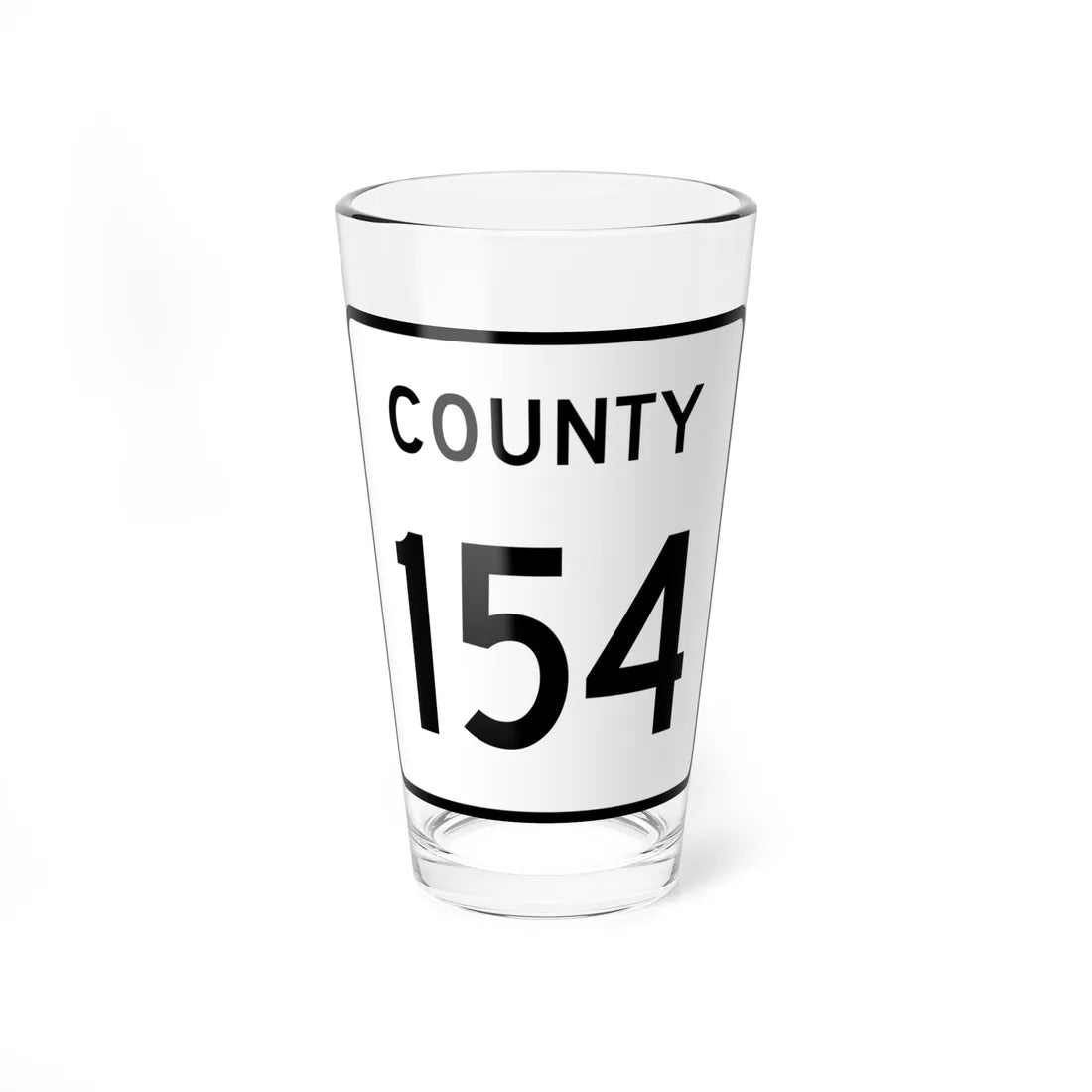 County 154 square (Minnesota) (Road Sign) Pint Glass 16oz 16oz - Go Mug Yourself