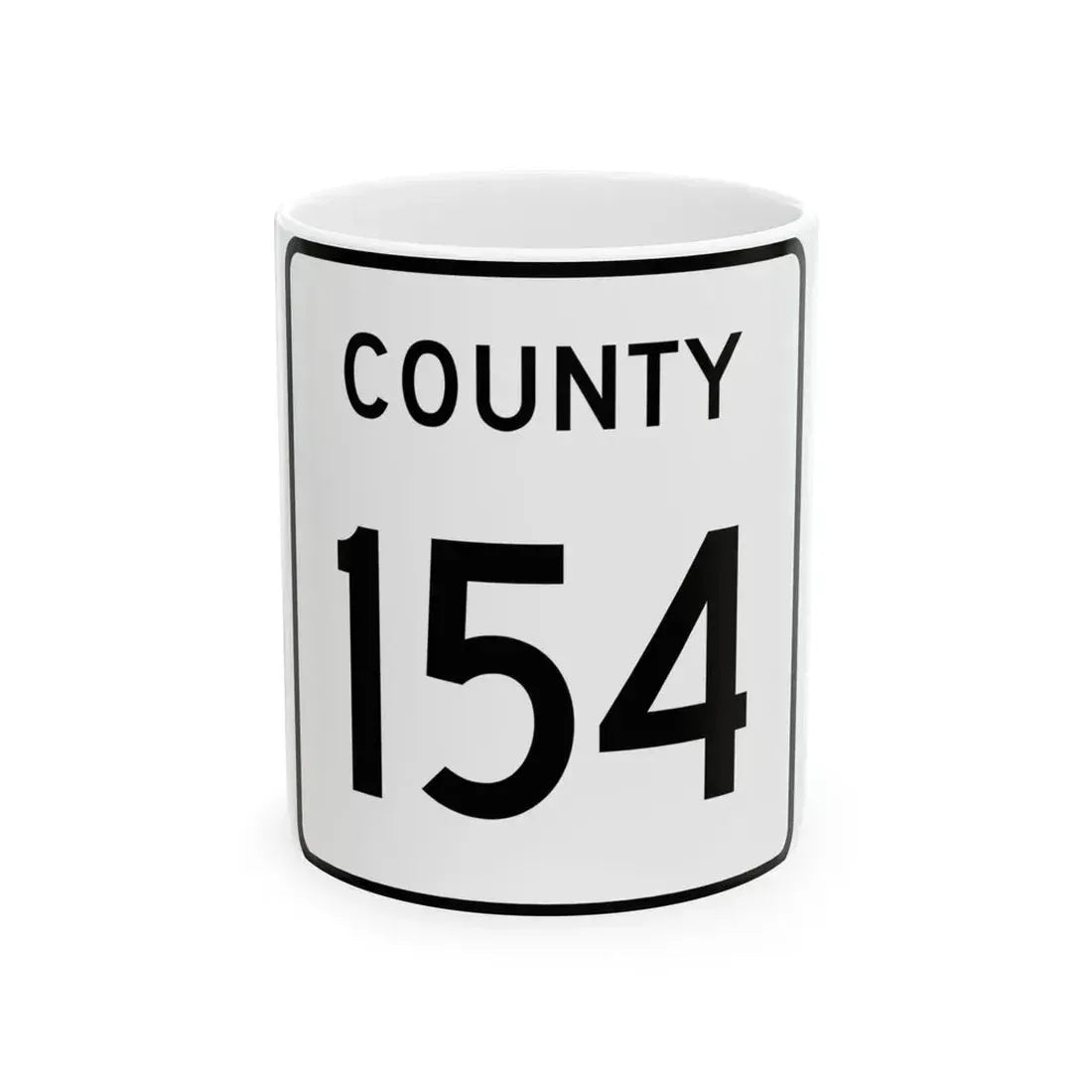 County 154 square (Minnesota) (Road Sign) White Coffee Mug 11oz - Go Mug Yourself