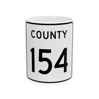 County 154 square (Minnesota) (Road Sign) White Coffee Mug 11oz - Go Mug Yourself
