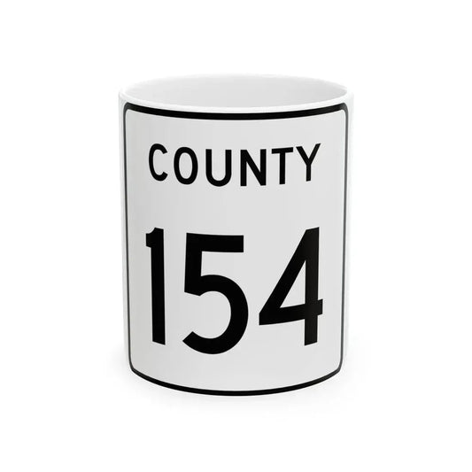 County 154 square (Minnesota) (Road Sign) White Coffee Mug 11oz - Go Mug Yourself