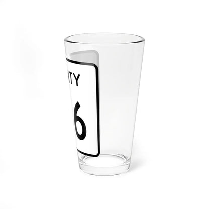 County 156 square (Minnesota) (Road Sign) Pint Glass 16oz - Go Mug Yourself