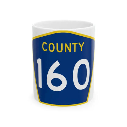 County 160 MN (Minnesota) (Road Sign) White Coffee Mug 11oz - Go Mug Yourself