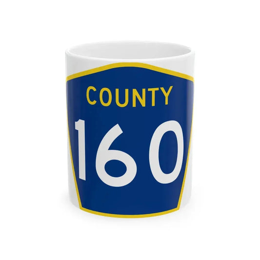 County 160 MN (Minnesota) (Road Sign) White Coffee Mug 11oz - Go Mug Yourself