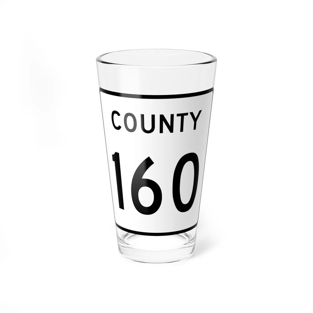 County 160 square (Minnesota) (Road Sign) Pint Glass 16oz 16oz - Go Mug Yourself