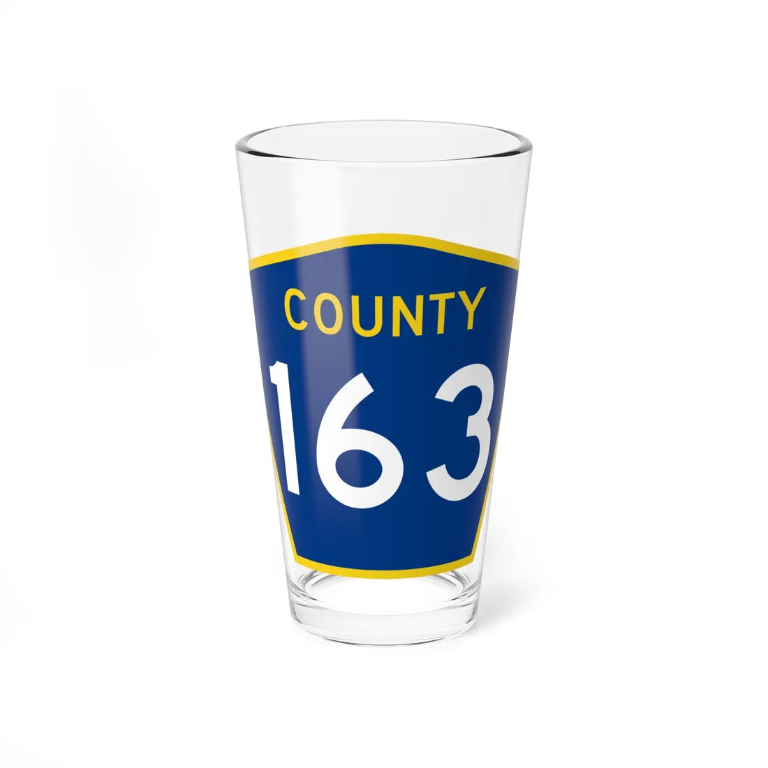 County 163 MN (Minnesota) (Road Sign) Pint Glass 16oz 16oz - Go Mug Yourself