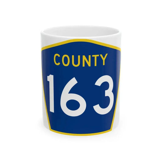 County 163 MN (Minnesota) (Road Sign) White Coffee Mug 11oz - Go Mug Yourself