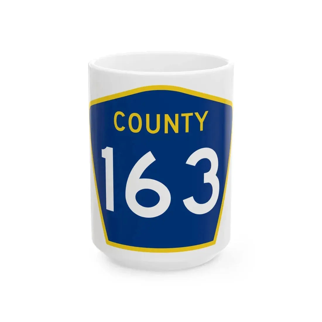 County 163 MN (Minnesota) (Road Sign) White Coffee Mug 15oz - Go Mug Yourself