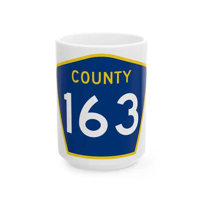 County 163 MN (Minnesota) (Road Sign) White Coffee Mug 15oz - Go Mug Yourself