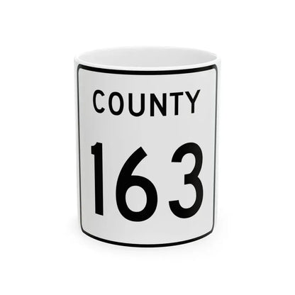 County 163 square (Minnesota) (Road Sign) White Coffee Mug 11oz - Go Mug Yourself