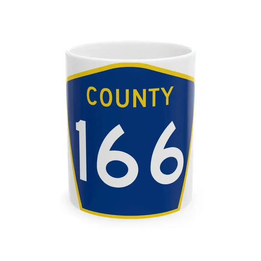 County 166 MN (Minnesota) (Road Sign) White Coffee Mug 11oz - Go Mug Yourself