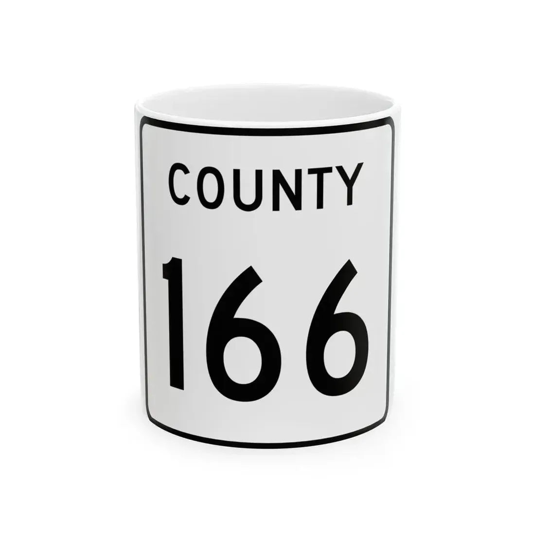 County 166 square (Minnesota) (Road Sign) White Coffee Mug 11oz - Go Mug Yourself
