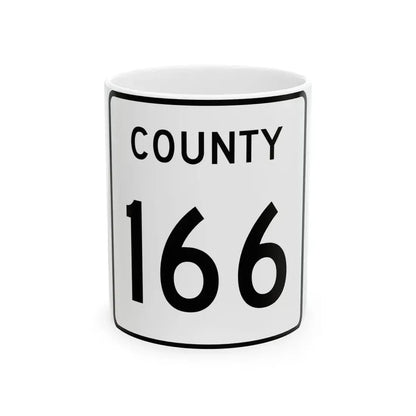 County 166 square (Minnesota) (Road Sign) White Coffee Mug 11oz - Go Mug Yourself